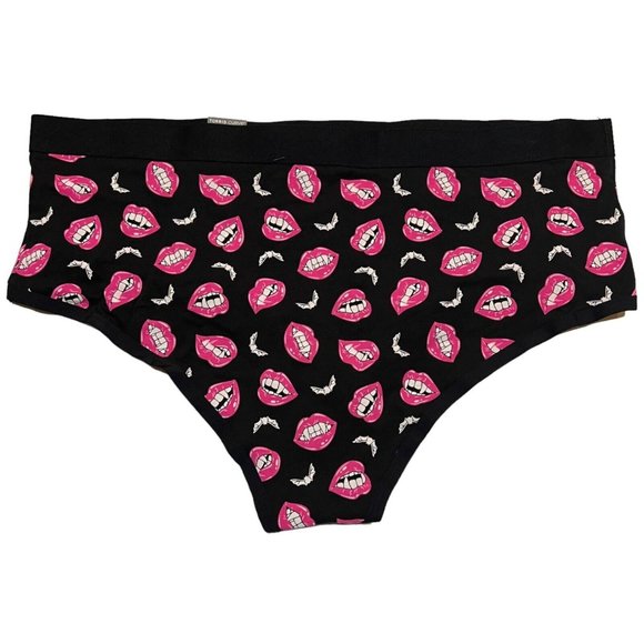 NWT TORRID Cheeky Pantie Sz 2X Halloween Vampire Mouth Black - Picture 2 of 4